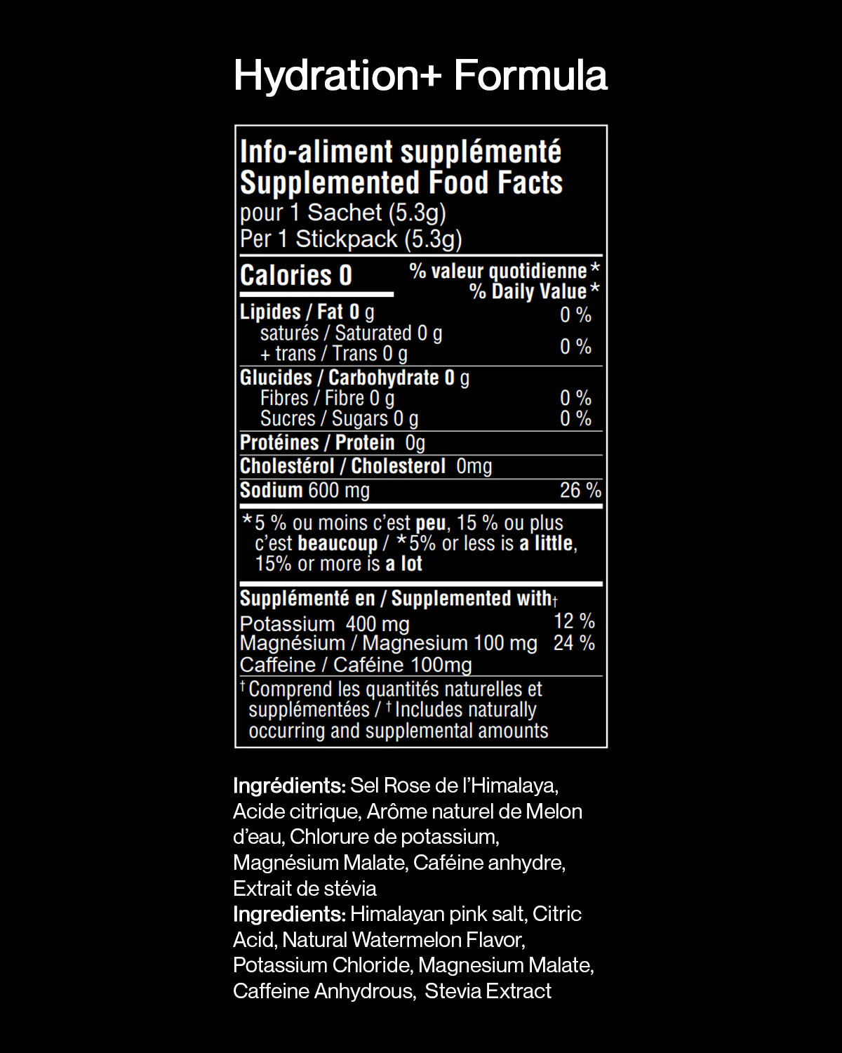 Électrolytes + Caféine Hydration 2.0 Melon d'eau 30 sachets - DUSK