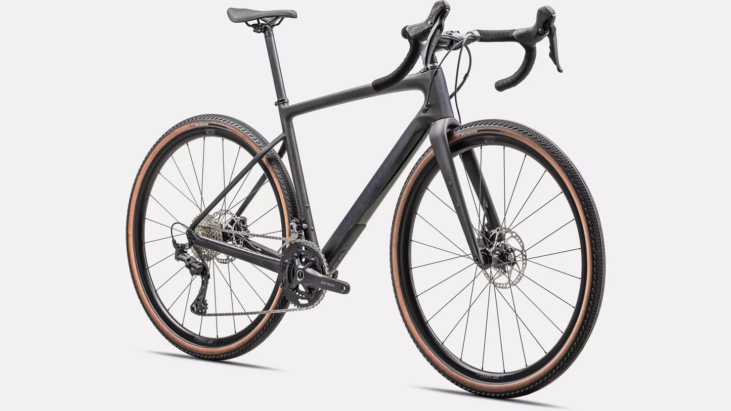 Vélo de Location Diverge Sport Carbon - Specialized Satin Carbon / Blue Onyx 54