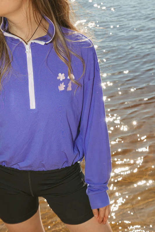 Quarter Zip en Bamboo Mauve Bamboo - Les Saisons