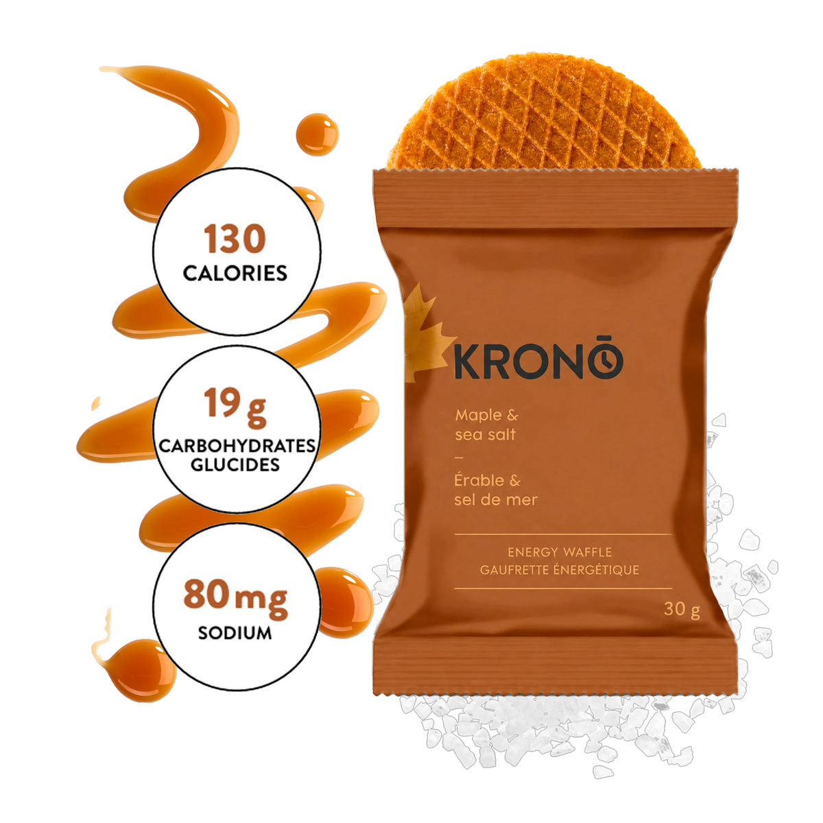Gaufrettes Énergétiques Érable & Sel de mer - Krono Nutrition