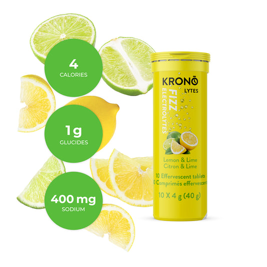 Tablettes effervescentes électrolytes (10)  Citron Lime - Krono Nutrition