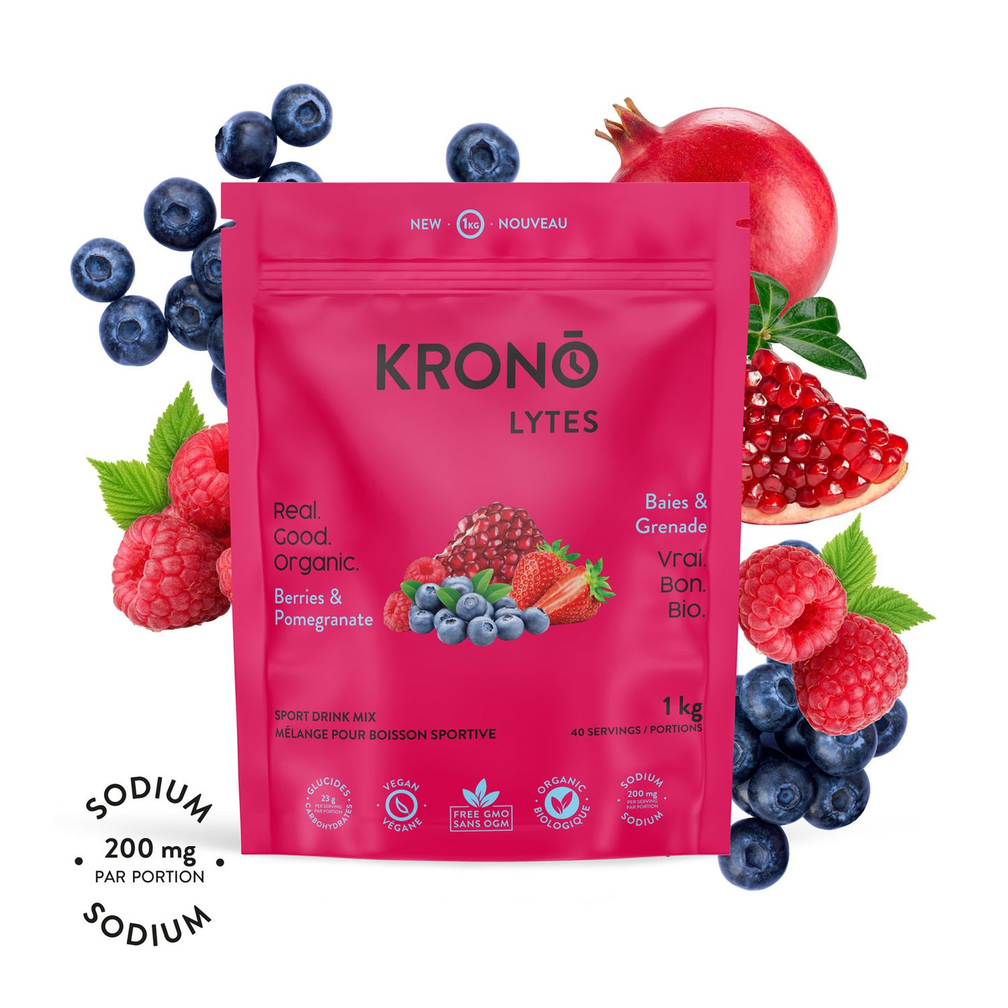 Mélange pour boisson sportive Krono Lytes Baies et Grenade - Krono Nutrition