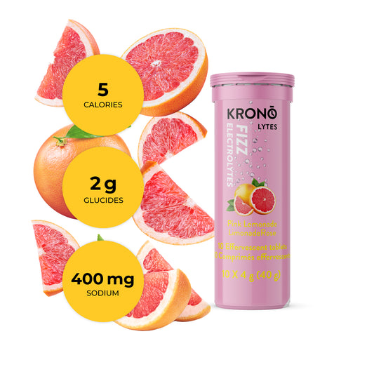 Tablettes effervescentes électrolytes (10) Limonade Rose - Krono Nutrition