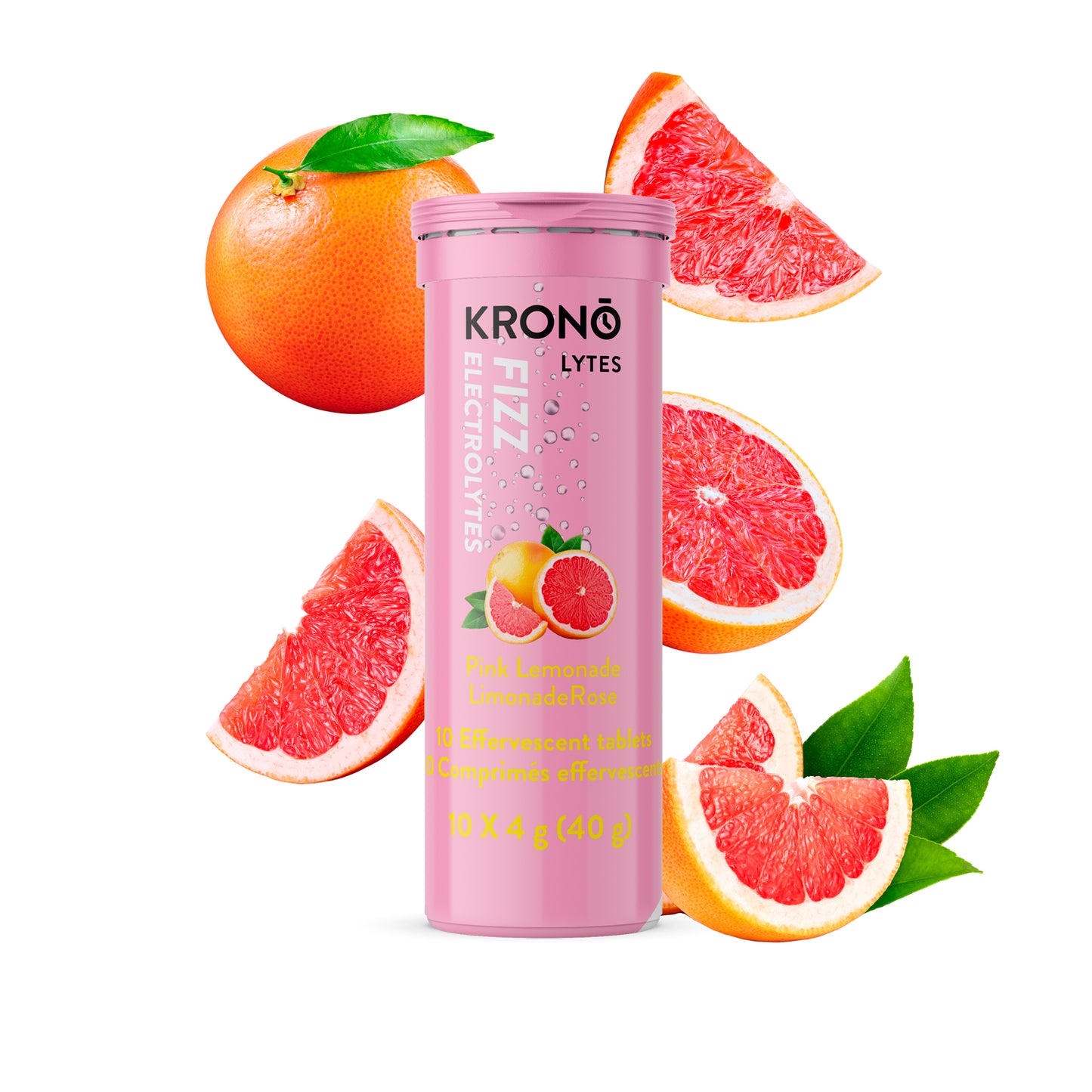 Tablettes effervescentes électrolytes (10) Limonade Rose - Krono Nutrition