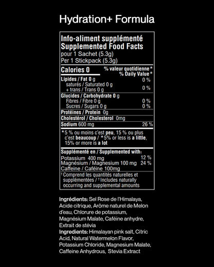 Électrolytes + Caféine Hydration 2.0 Melon d'eau 30 sachets - DUSK