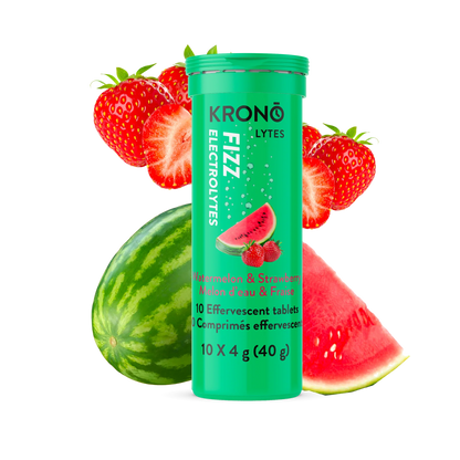 Tablettes effervescentes électrolytes (10)  Melon d’eau & Fraise - Krono Nutrition