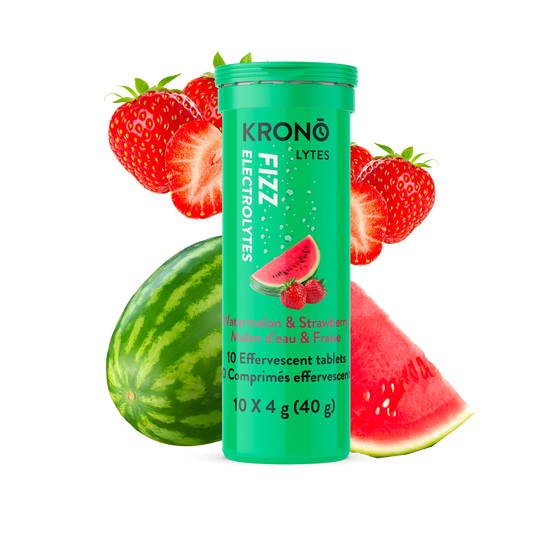 Tablettes effervescentes électrolytes (10)  Melon d’eau & Fraise - Krono Nutrition