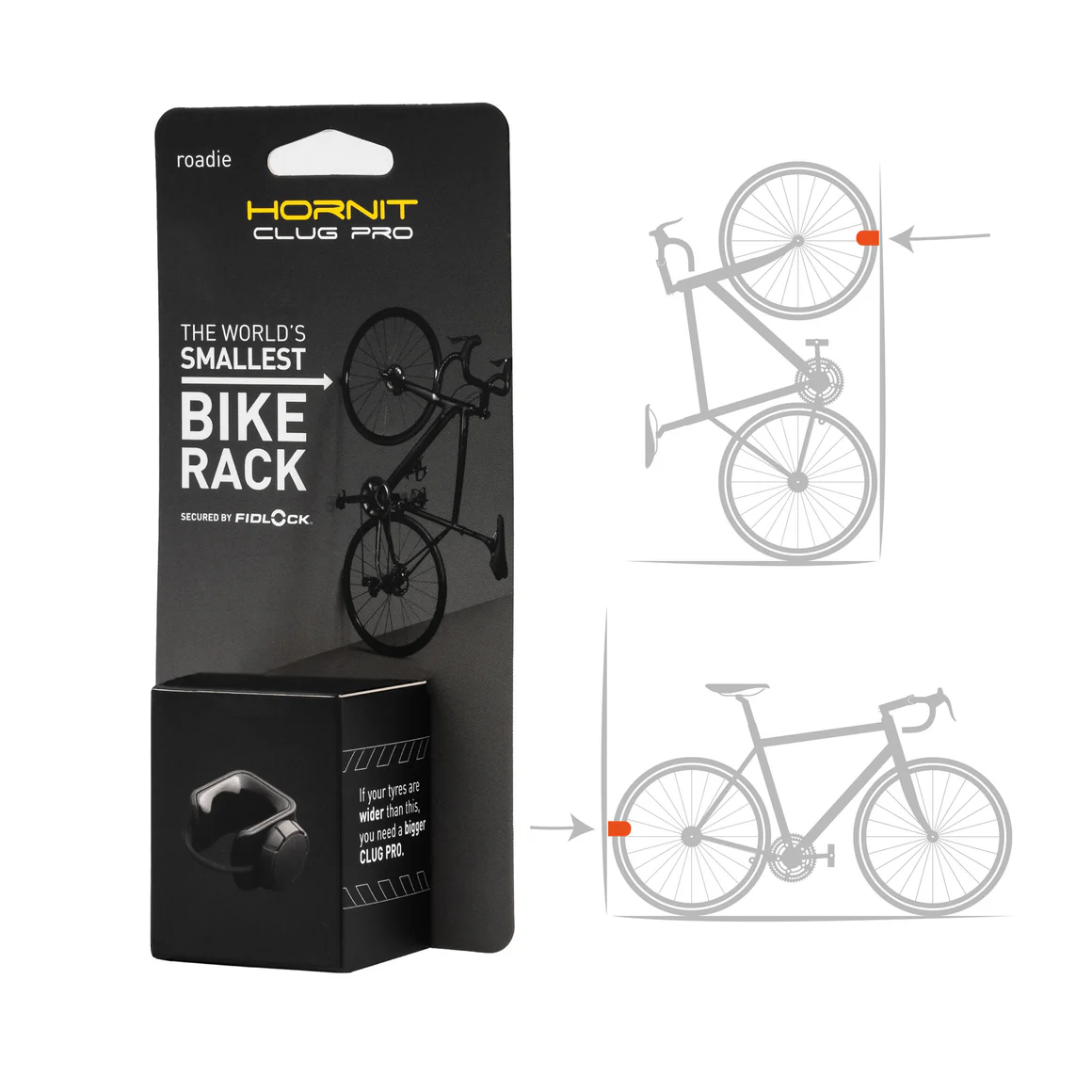 Support mural Clug PRO avec Fidlock Roadie 23/32mm - Hornit