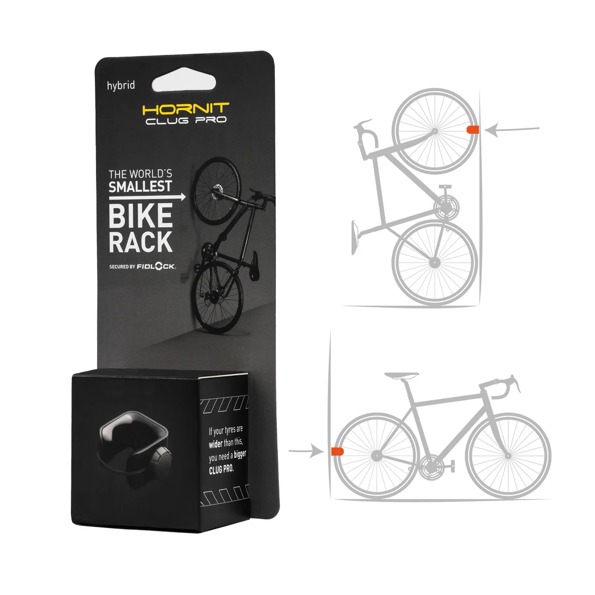 Support mural Clug PRO avec Fidlock Hybrid 33/43mm - Hornit