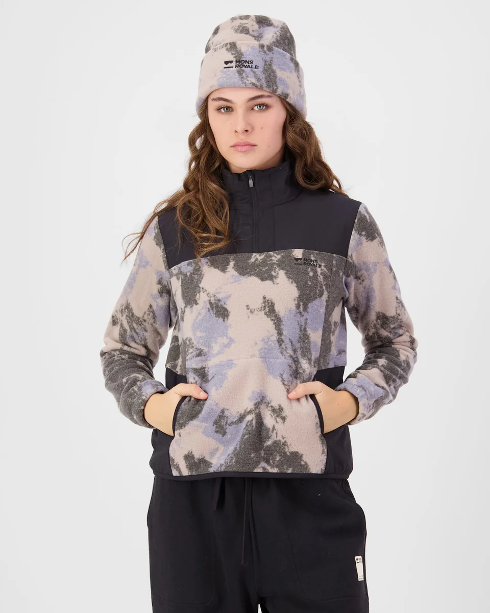 Chandail Merino Pileup à col zippé 1/4 Femme - Mons Royale