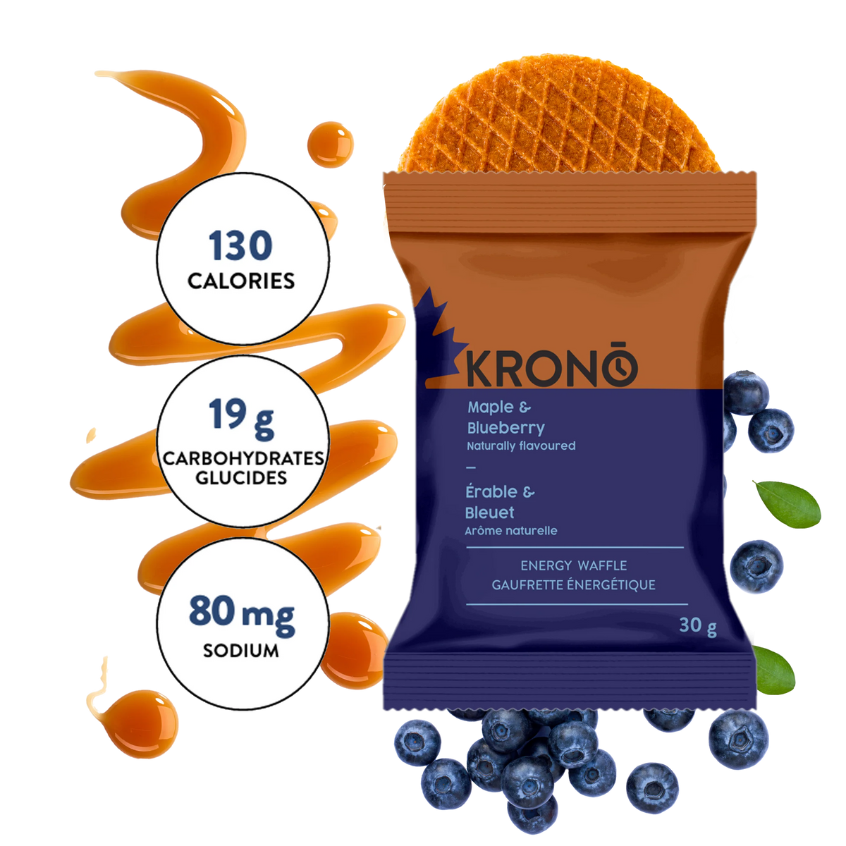 Gaufrettes Énergétiques Érable & Bleuet - Krono Nutrition