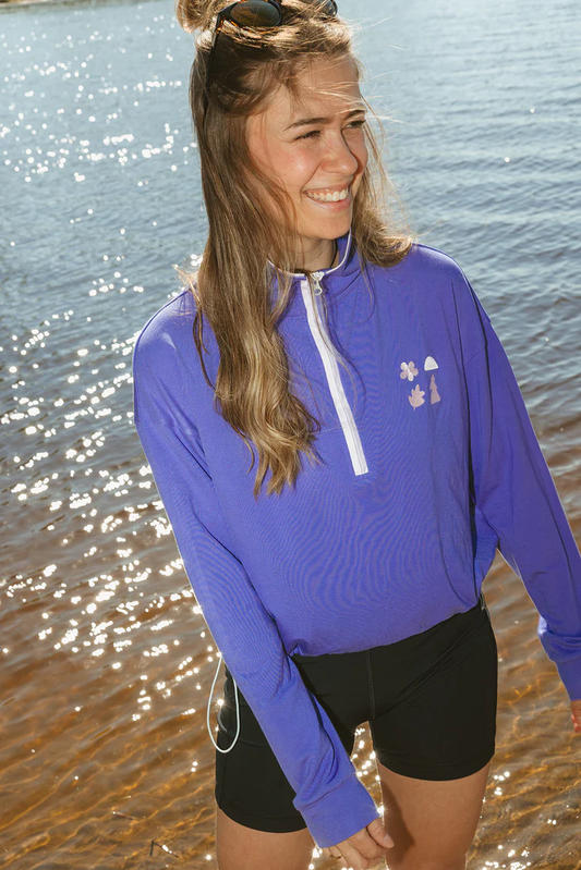 Quarter Zip en Bamboo Mauve Bamboo - Les Saisons